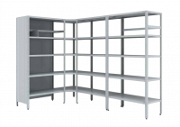 Стеллаж угловой МС 500 2000x1000x400 (8 полок)